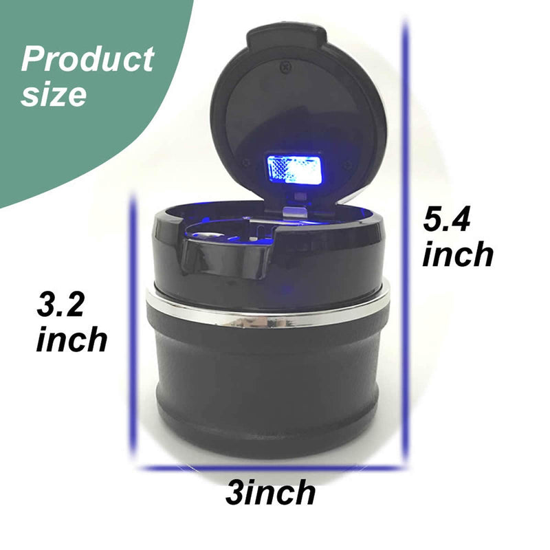 Car Ashtray Portable-automotive smell proof with lid and LED light Trash Can Detachable Cigarette Smokeless Windproof for Outdoor Travel Home Office Ceramic flame retardant Car Accessories Easy Clean