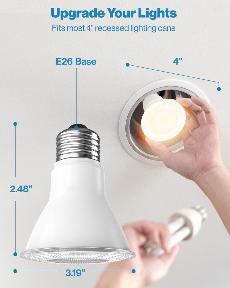 Sunco 10 Pack PAR20 LED Bulb,Track Light Bulbs Flood Lighting Indoor Outdoor, High Brightness, 800 LM, 8W (50W Equivalent), 3000K Soft White, Dimmable, E26 Medium Base, Exterior, Wet Rated UL 10 Count (Pack of 1)