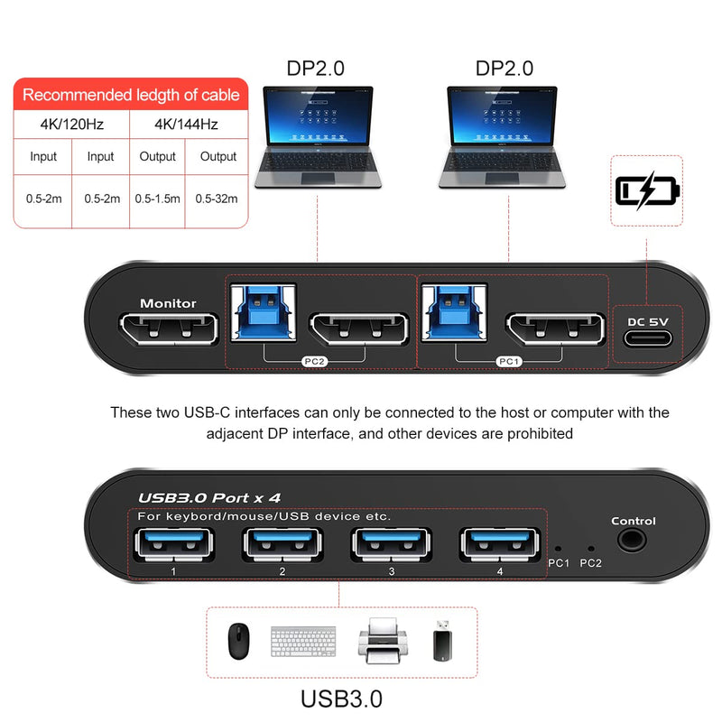 Kvm Switch displayport 1 Monitors 2 Computers 240hz 2 Port kvm Switches displayport 165hz PC Switch 1 Monitor 2 Computers dp 1440p 120hz 144hz 165hz 240hz DP 2*1