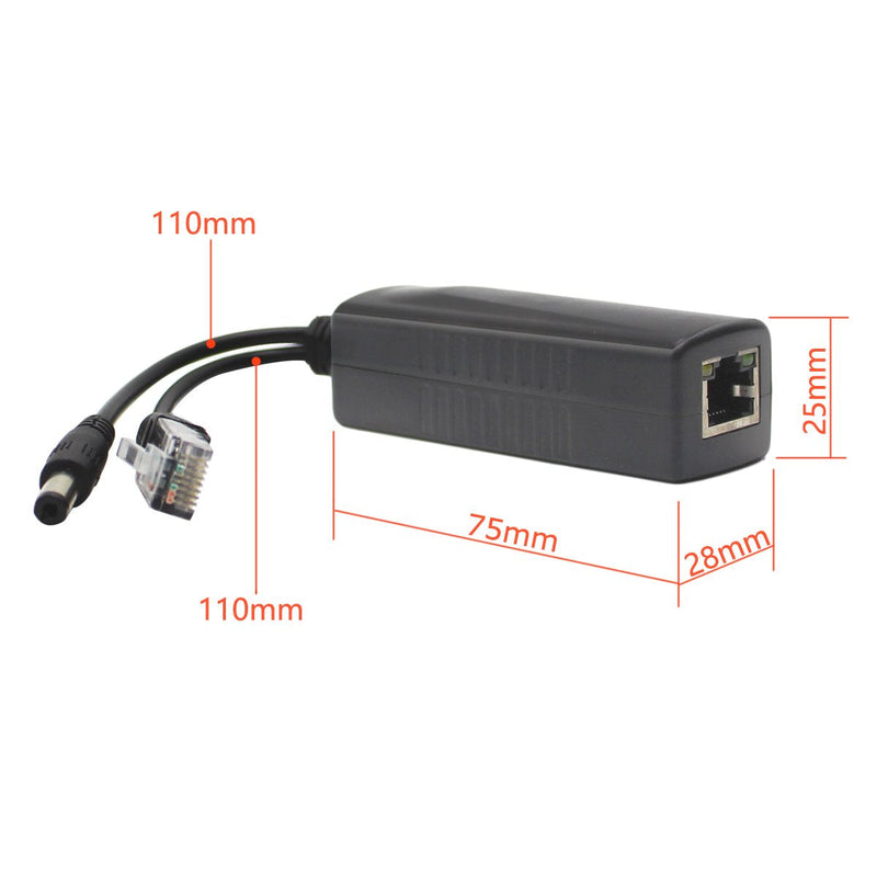 ANVISION 2-Pack Active PoE Splitter Adapter, DC 12V Output, IEEE 802.3af Compliant, 10/100Mbps, for IP Camera AP Voip Phone and More, AV-PS12