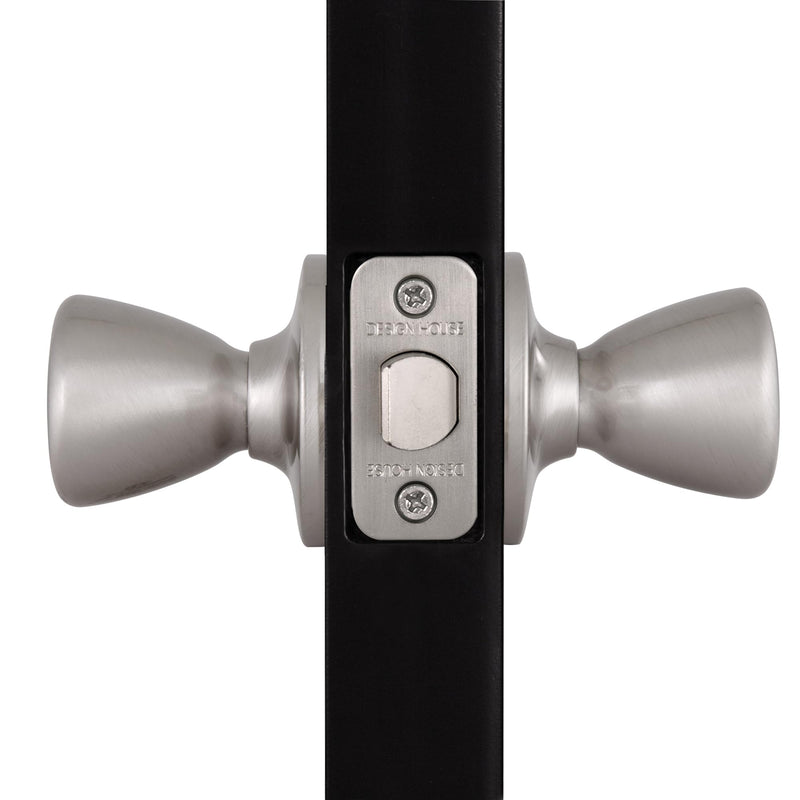 Design House 781914 Tulip Passage Hall and Closet Door Knob Satin Nickel Hall & Closet Lock