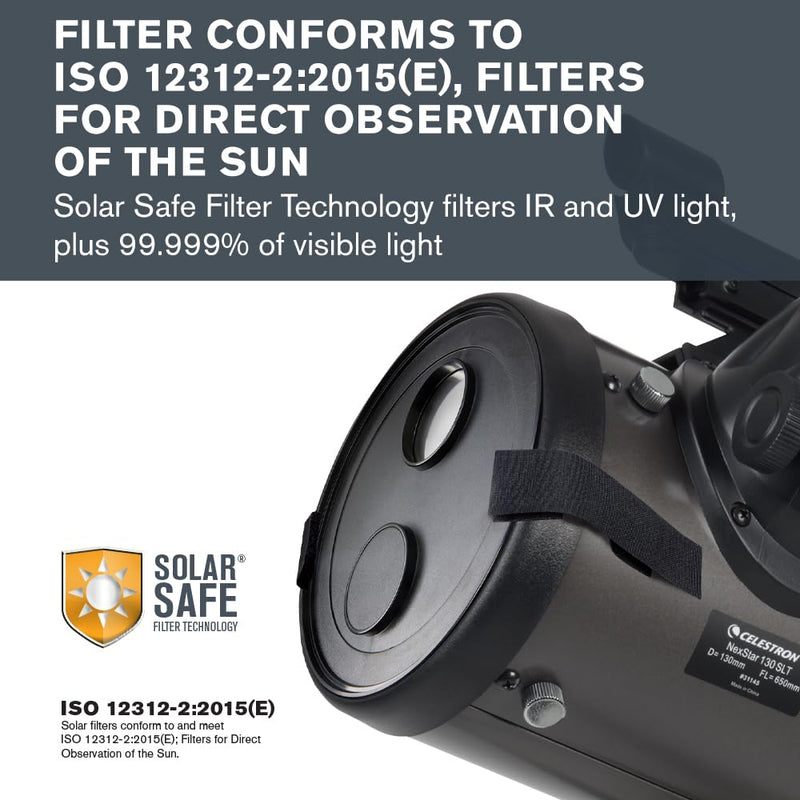 Celestron – EclipSmart Safe Solar Eclipse Telescope Filter – Meets ISO 12312-2:2015(E) Standards – Works with Existing 127 and 130 Telescopes – Observe Solar Eclipses and Sunspots – Safe, Snug Fit PS127EQ / SSE DX 130 / 130SLT
