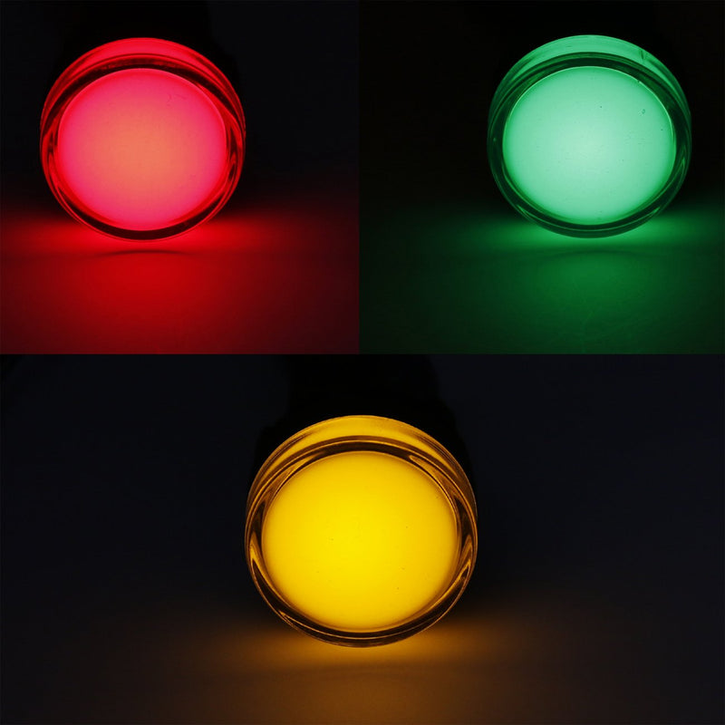 Heschen 22mm LED Indicator Light AD16-22D/S 220V AC 20mA Red/Green/Yellow Pack of 3