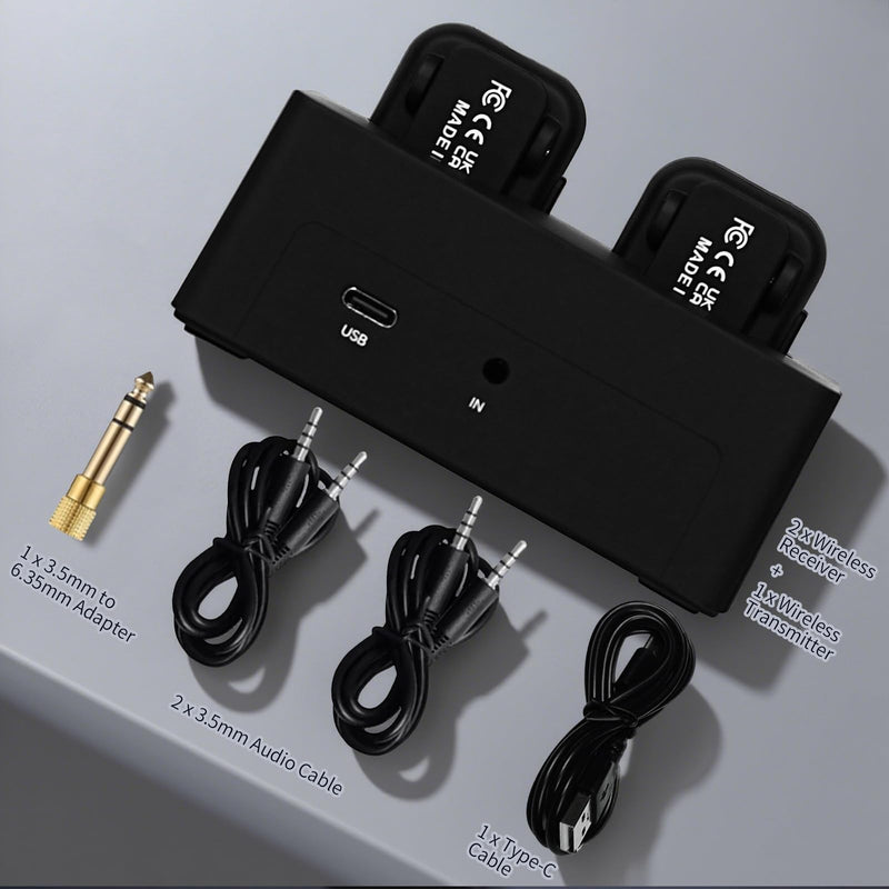EROK 2.4G Wireless in-Ear Monitor System,Stereo Low Latency,Transmitter with Charging Base & Auto-Pairing Receivers,One-to-More for Home Recording & Small Gigs(1*Set) 1*Set