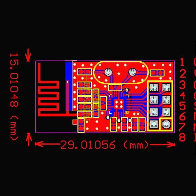 2.4 GHz Wireless RF Transceiver Module, DIP-8, 5mW, 7dBm, 150~240 m, PCB Antenna, Compatible with nRF24L01+, Pack of 4 7dB, DIP-8