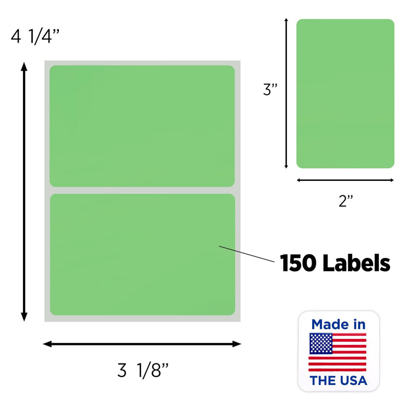 ChromaLabel 2 x 3 inch Name Tag Stickers, 150 Labels per Pack, Lime