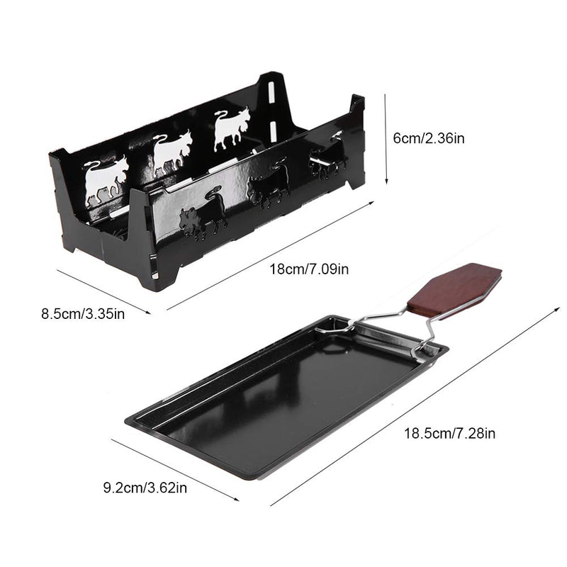 Non-Stick Cheese Melter, Portable Cheese Rotaster Raclette Machine with Spatula and Foldable Handle, Black