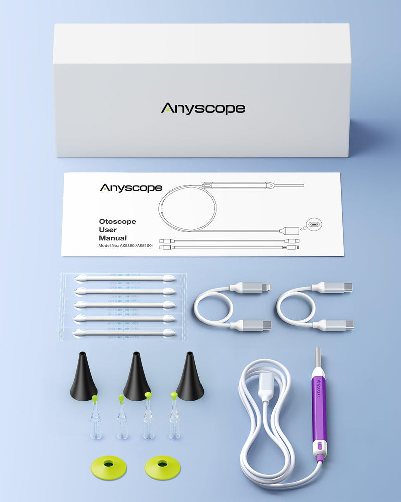 HD Digital Otoscope, Video Ear Scope Otoscope with Light, Ultra Clear View Ear Camera with Ear Wax Removal Tools, Compatible with iPhone and Android Devices (Purple) ﻿ Purple