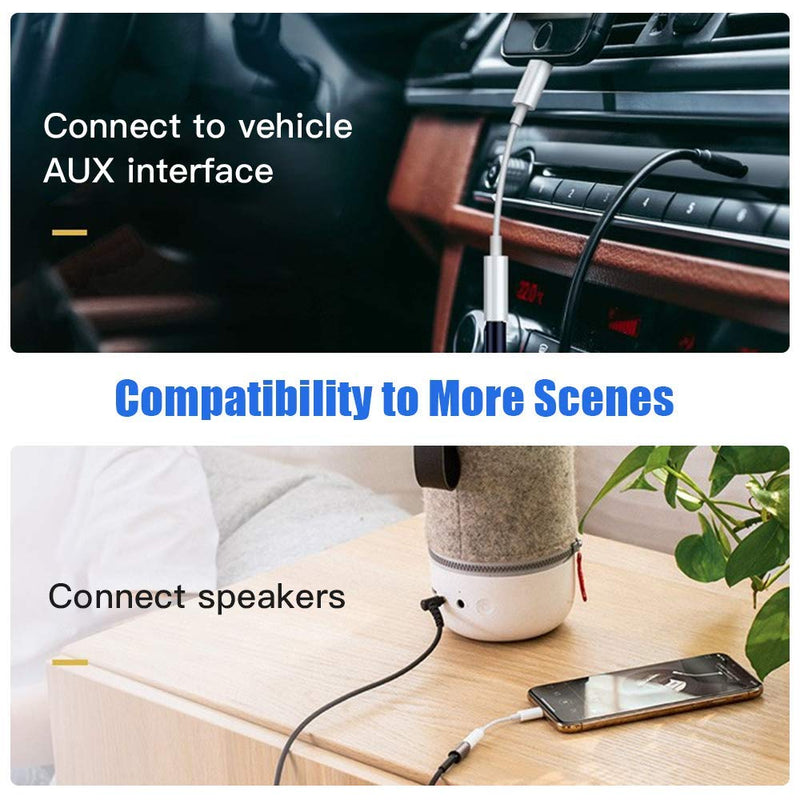 2 Pack Lightning to 3.5 mm Headphone Jack Adapter, [Apple MFi Certified] iPhone Dongle Adapter Converter Aux Audio Cable Compatible with iPhone 14/14 Plus/14 Pro/14 Pro Max/13/12/11/XR/XS/X/8/7/iPad 2 Pack White/Lightning to 3.5mm
