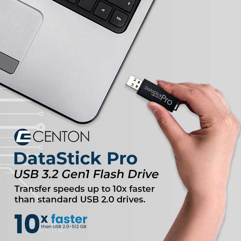 Centon Electronics MP Valuepack USB 3.2 Gen1 DataStick Pro Flash Drive, 32 GB, 5 USB Flash Drives, 5 Pack, Black 32GB