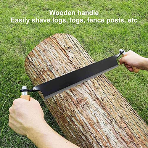 Draw Knife, Tungsten Steel Straight Draw Shave Tool Knife, Bark Peeler Durable Shaving Knife Woodworking Debarking Hand Tool for Fence Post, Logs(8in)