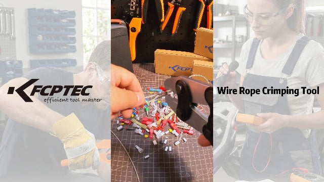 KF CPTEC Wire Rope Crimping Tool, 5-Cavity Hand Swager for 1/16-3/16" Cable