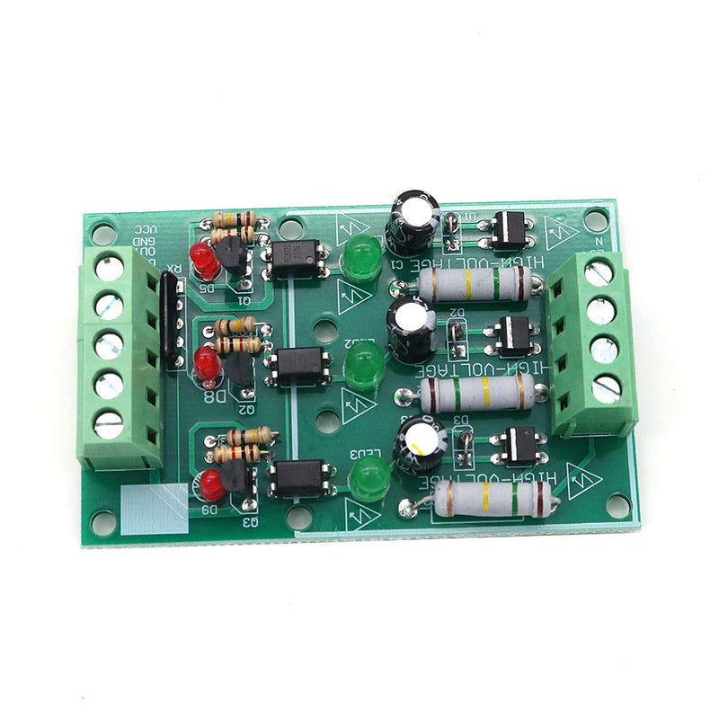 DollaTek 3 Channel Optocoupler Isolation Module, AC 220V Isolation Board Test Module without PCB AC Detection Module