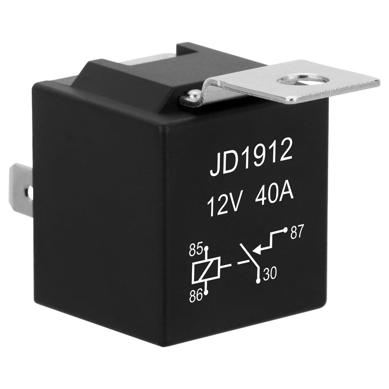 2 Pack JD1912 Car Relay, 12V 40A, 4 Pins SPST, Automotive Switches and Starters, Waterproof Relay for Boat Tractor Truck Motorcycle (2) 2