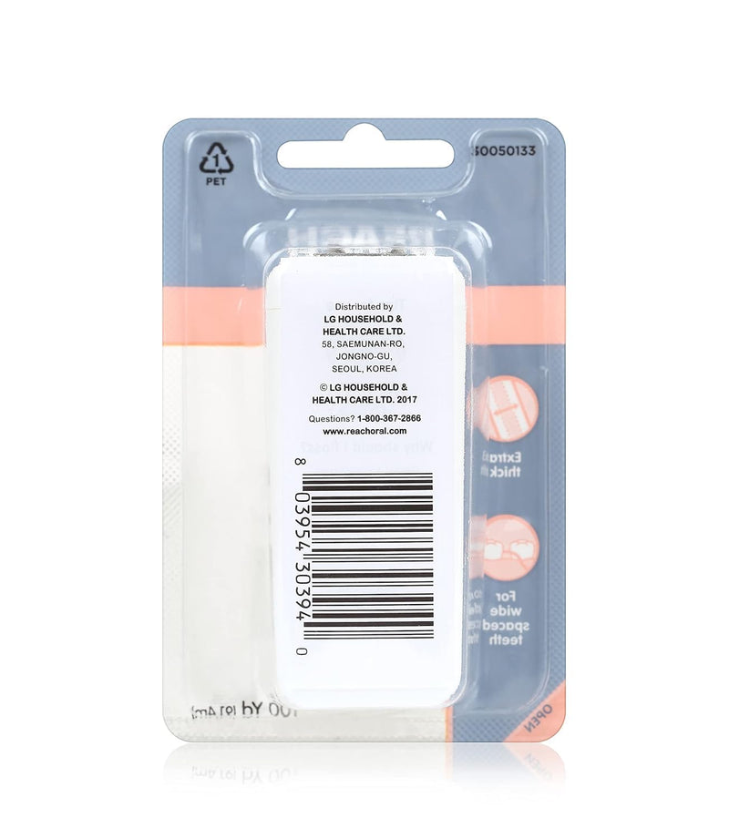 Reach Dentotape Waxed Dental Floss with Extra Wide Cleaning Surface for Large Spaces between Teeth, Unflavored, 100 Yards(6pk)
