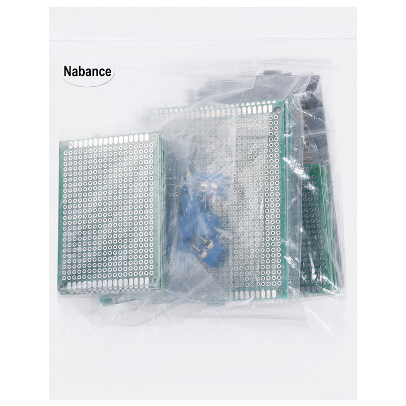70pcs Double-Sided Hole Grid Board Kit - Nabance Double-Sided Hole Grid Board Hole Grid Board Circuit Board PCB Universal Board Kit 25 PCB Universal Board + 30 Header + 15 Screw Terminal