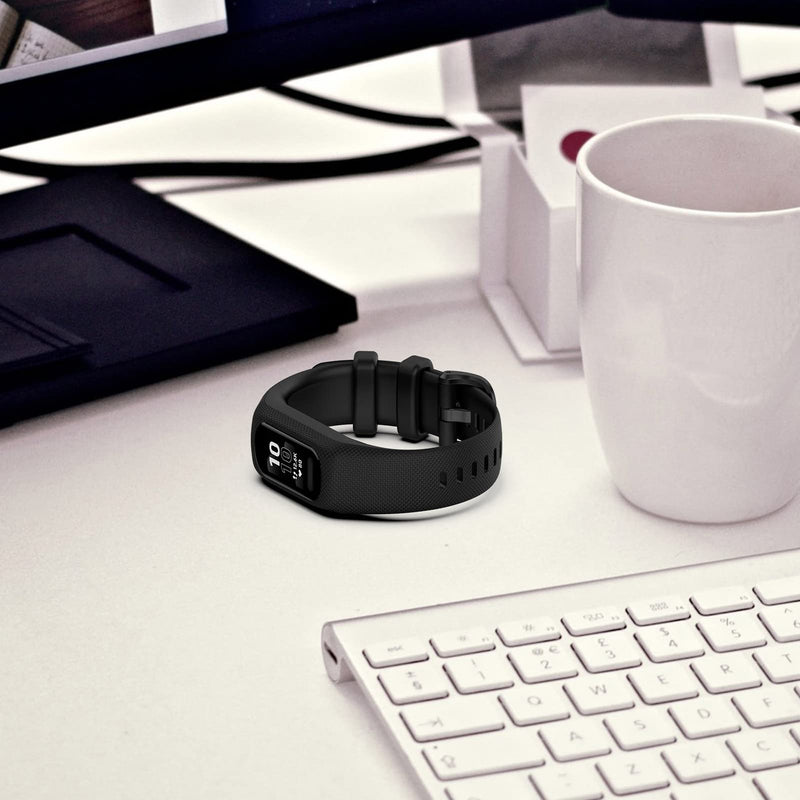 MOTONG Compatible with Garmin Vivosmart 5 Replacement Band - Silicone Replacement Wrist Band Strap Compatible with Garmin Vivosmart 5(Silicone Black)