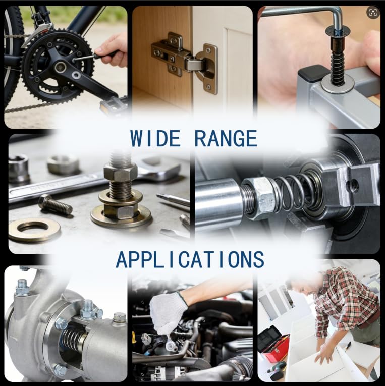 1120 Pcs Stainless Steel Flat Washers for Screws, 304 Stainless Steel, Assorted Sizes (M2 M2.5 M3 M4 M5 M6 M8 M10 M12) for Industrial Use, Washers for Bolts (1120, M2-12) 1120