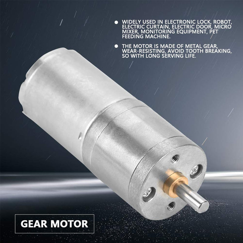 Gear motor, Akozon 1 piece. 25mm DC 12V 25GA-370 Low Speed Metal Gear Motor for Electronic Lock(12V 30RPM)