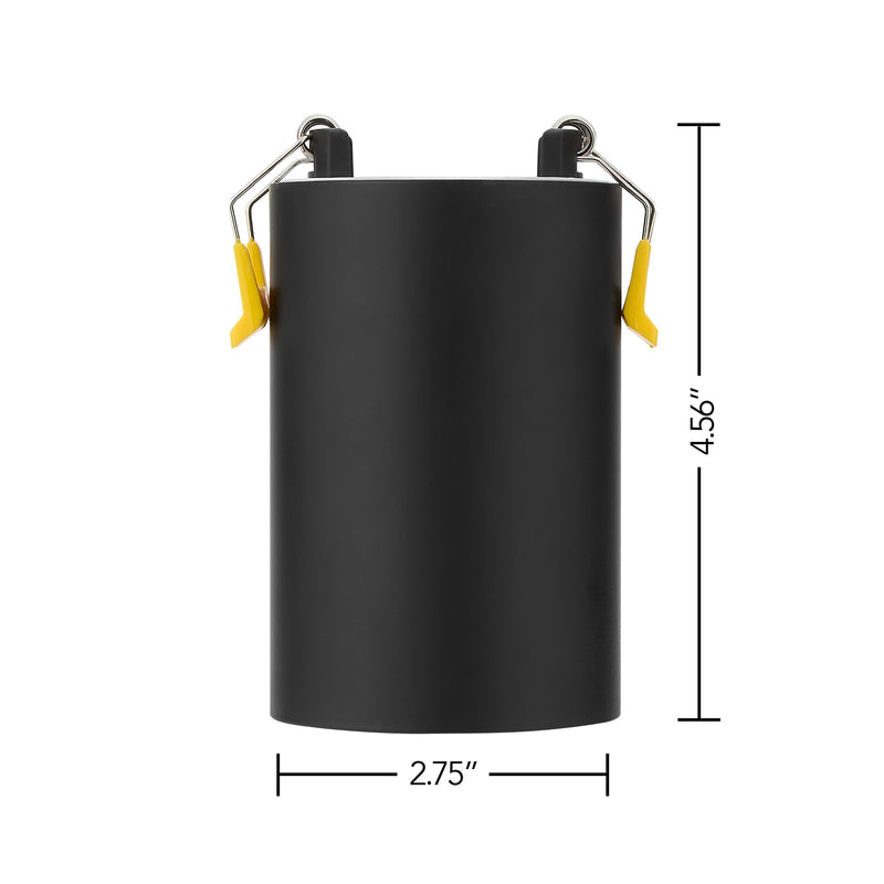 Maxxima 3 in. LED Cylinder Downlight, Recessed Ceiling Spot Light, 900 Lumens, 5 CCT Selectable 2700K/3000K/3500K/4000K/5000K, Dimmable, Black, 90 CRI, IC Rated, Canless, J-Box Included