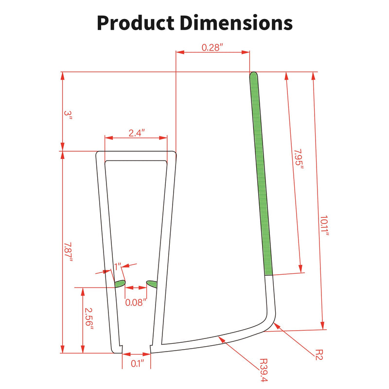 Bathroom Shower Glass Door Bottom Seal Strip, 2PCS 36 Inch Long Clear PVC Seal Strips for 1/4"(6mm) Thick Framless Glass Door Panel 1/4" (6mm）X 36"
