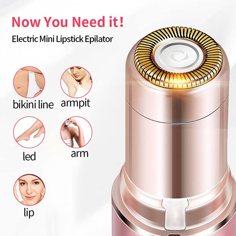 Facial Hair Remover for Women, Leuxe Painless Hair Removal Waterproof Shaver Razor with LED Light for Peach Fuzz Fine Hair Chin Cheek Upper Lip Pink