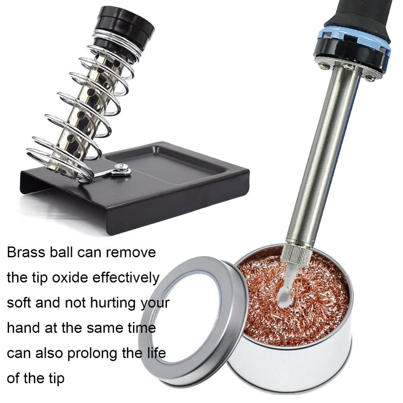 Xiatiaosann soldering iron stand soldering iron holder soldering iron base with 10 pieces cleaning sponge and 1 piece brass ball for cleaning the soldering iron tip