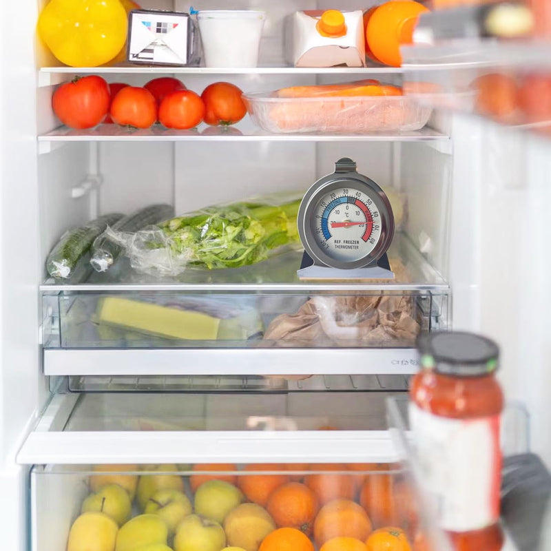 10 Pack Refrigerator Freezer Thermometer, Classic Series Stainless Steel Large Dial Thermometer for Refrigerator Fridge Freezer Cooler 10