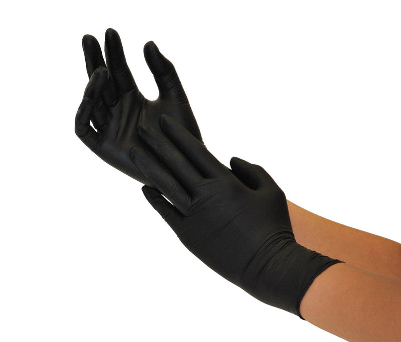 Nitrile gloves 90 pieces box (XXL, black) disposable gloves, disposable gloves, examination gloves, nitrile gloves, powder-free, without latex, non-sterile, latex-free, disposable gloves, black