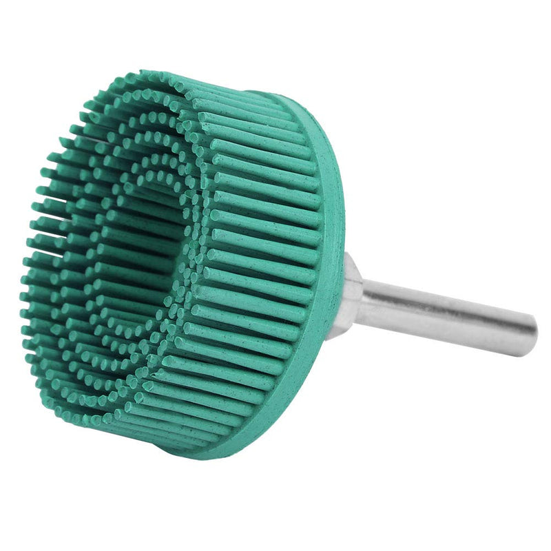 2 Inch Bristles, Grinding Brush, Polishing, 2 Inch Drill, Disc, Emery, Rubber Brush, Deburring, Polishing, Grinding Wheel for Removing Burr Grate, Green (Green)