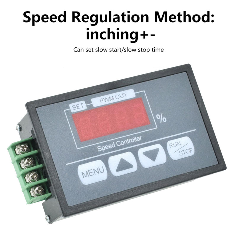 Aideepen PWM DC Motor Speed Controller DC 6-60V 12V 24V 36V 48V 30A Speed Adjustable Stepless Controller with Slow Start/Stop Setting PWM Motor Speed Controller (Button)