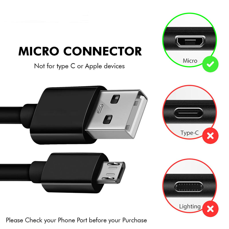 BRENDAZ Micro USB Cable (10-Pack) - Micro USB to USB Charger Cord, Data Transfer Android USB Cord, Compatible with Kindle Fire HD Tablet, Xbox One S X, Galaxy S6, S7 Edge J7, Note 5 4 (6-Feet) 10-Pack 6-Feet