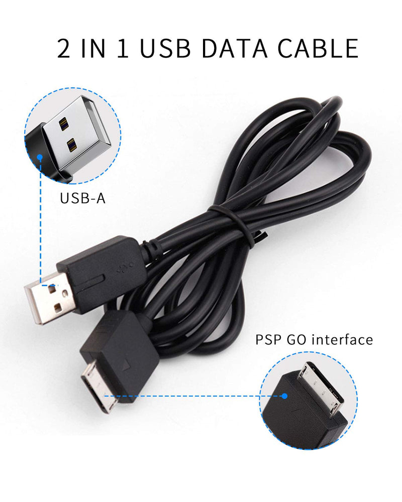 Data Sync Transfer Power Charger Cable Cord Compatible with PSP Go Power Cable, Data and Power Cable Fit for Sony PSP Go 2 in 1 USB 2.0