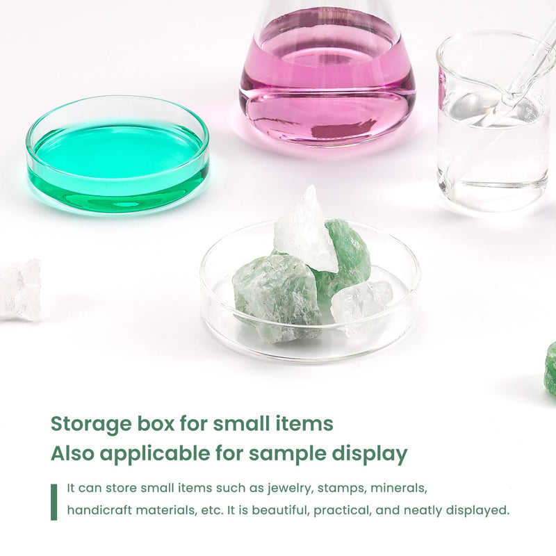 Huanyu 100mm Glass Petri Dish with Lids High Borosilicate Glass Petri Dishes Bacterial Culture Dishes for Lab Science Experiment (5pcs: 100mm) 5pcs：100mm
