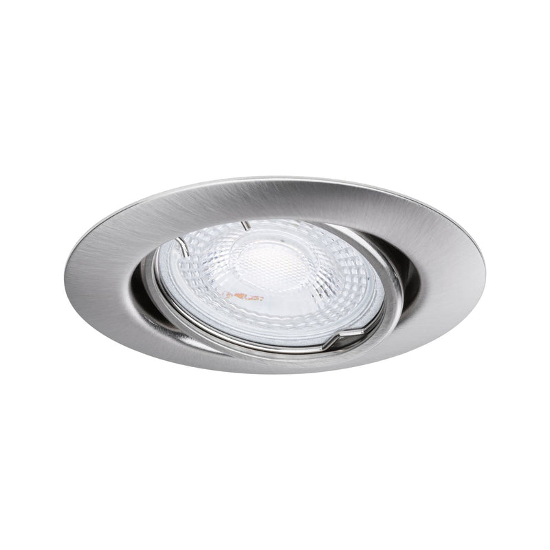 Paulmann 93399 recessed light base round swiveling max. 10x10W recessed spotlight without bulb brushed iron recessed lamp metal ceiling spot GU10