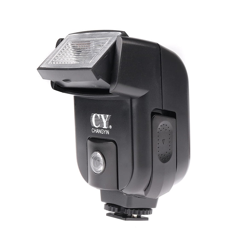 Hersmay CY-20 Universal Camera Speedlight Flash Hot Shoe Mount On-Camera Electronic Speedlight with Sync Port for Nikon/Canon/Panasonic/Olympus/Pentax Alpha Digital DSLR Camera Flash Light