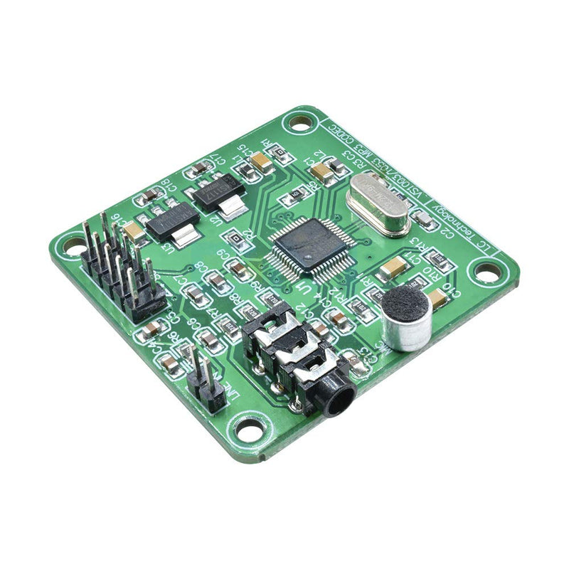 Hailege VS1053 MP3 Audio Player Module Audio Decoder Board Onboard Recording Microphone SPI Interface OGG Output Port Line-In 12.288 MHz