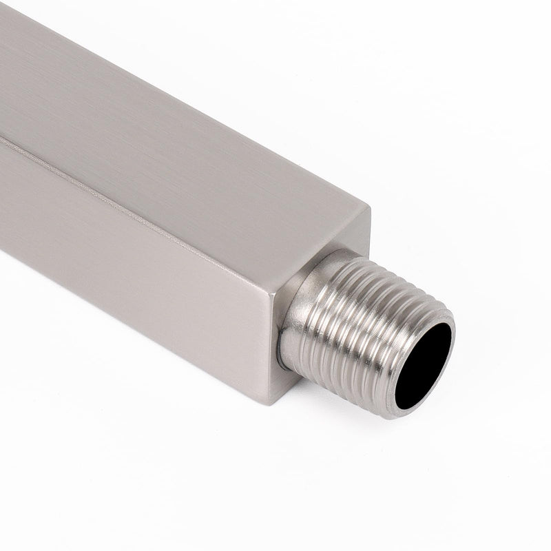 Ceiling Mounted Shower Arm, Rain Shower Square Extension Arm with Flange and Teflon Tape Stainless Steel Ceiling Mount Shower Extender (24 Inch, Brushed Nickel) 24 Inch