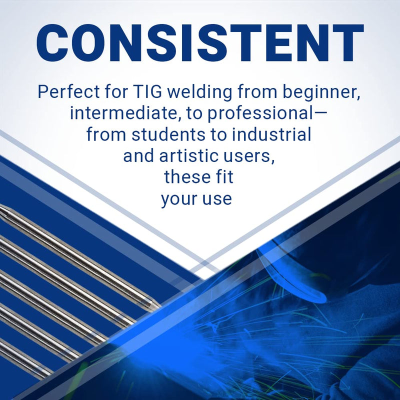 Midwest Tungsten Service TIG Welding Tungsten Electrodes 10-Pack (Blue - 2% Lanthanated (WL20/EWLa-2), 5pc 1/16" & 5pc 3/32") Blue - 2% Lanthanated 5pc 1/16" & 5pc 3/32"