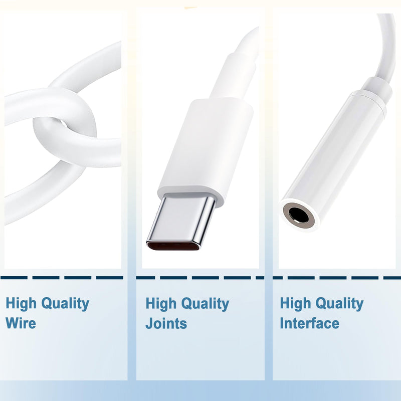 USB-C to 3.5 mm Headphone Jack Adapter, 3 Pack USB C to Aux Audio Dongle Cable Cord Compatible with iPhone 15 Series, iPad Pro, Galaxy S23/S22 Ultra Headphone Adapter