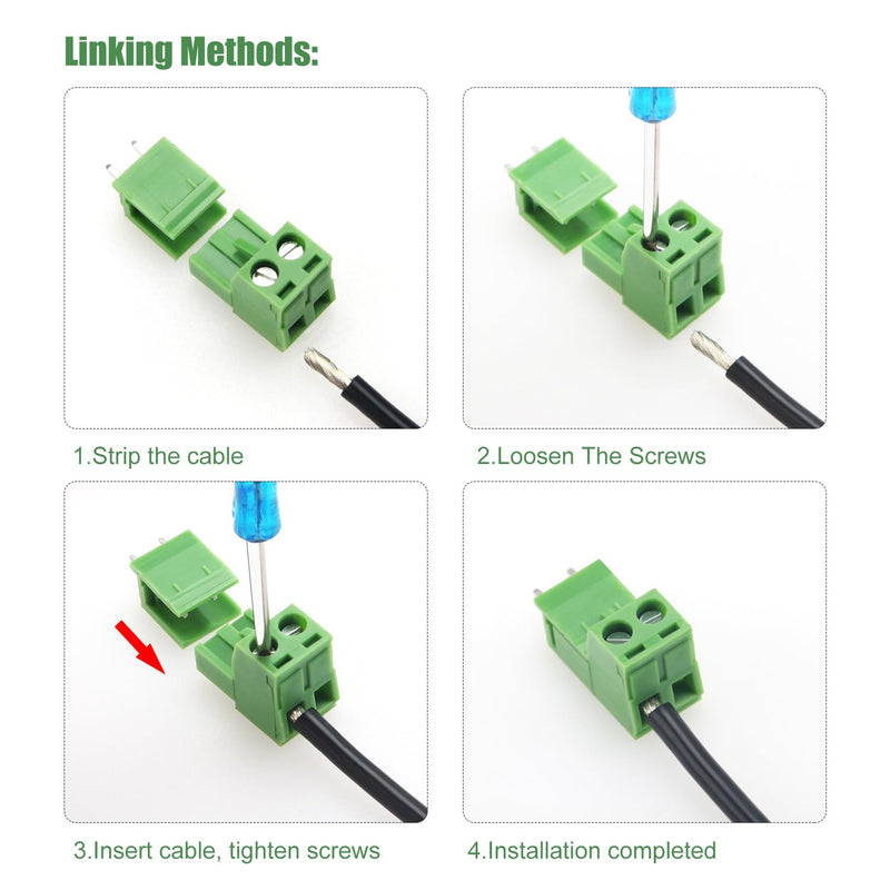 YIXISI 25 Pairs PCB Mount Screw Terminal Block Pluggable, 5.08 mm 2 Pin / 3 Pin / 4 Pin PCB Terminal Block Plug, Screw Terminal Block Connector, for PCB Straight 2 Pin + 3 Pin + 4 Pin