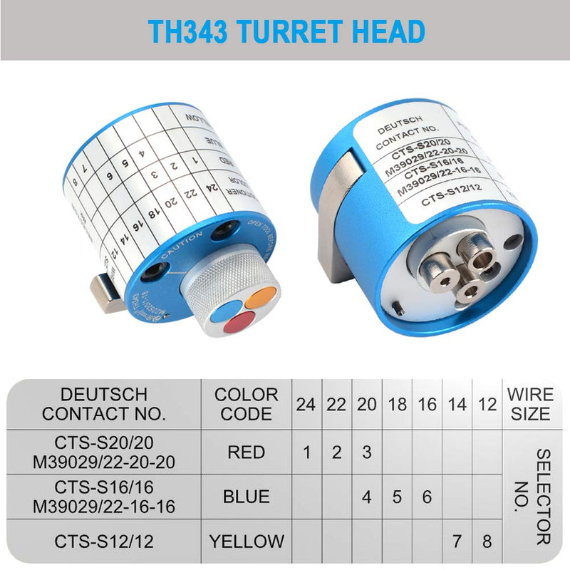 JRready TH343 Turret Head Match AS22520/1-01 series Crimping Tool NEW-ASF1 Crimper,Customized series positioner for DEUTSCH Contacts TH343 M22520/1-18