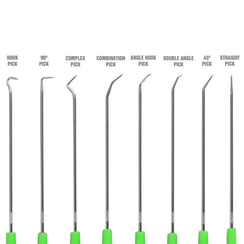 OEMTOOLS 26526 Hook and Pick Set- 8 Piece, Pick Set Mechanic, Hook Tool, Pick Tool, Mechanics Pick Set, Automotive Pick and Hook Set, Pick Tool Set
