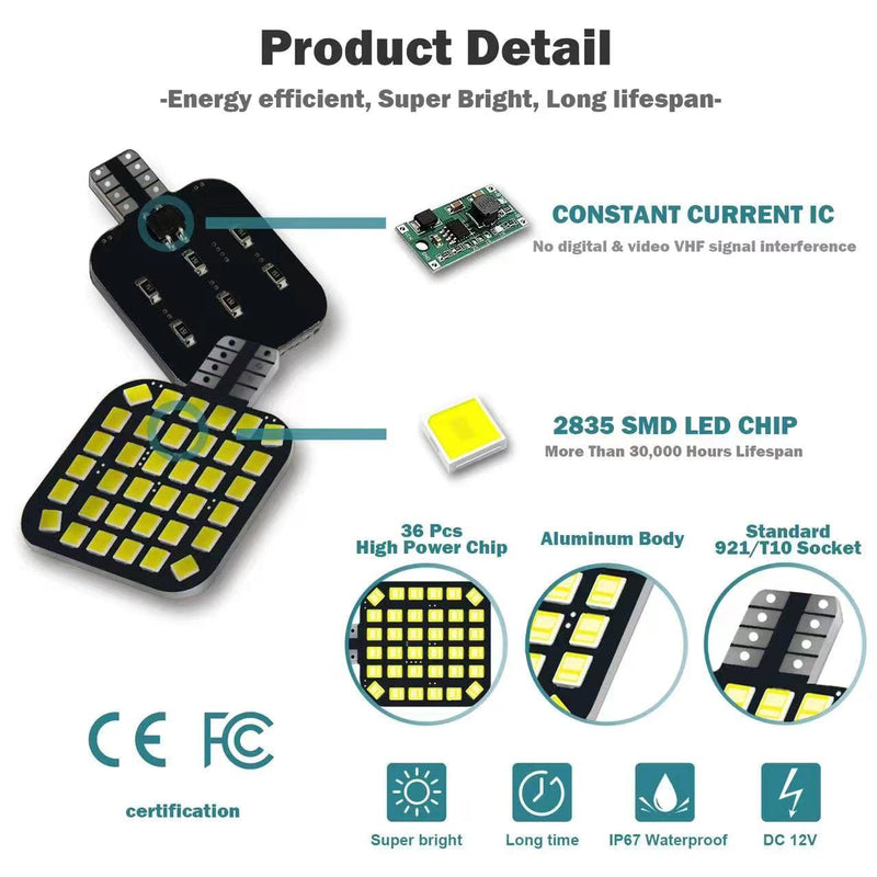 20PCS T10 921 922 912 194 RV Interior LED Light Bulbs, Super Bright LED Bulbs Replacement Lighting 36-SMD 2835 6500K White for 12V RV Camper Trailer Motorhome Boat Dome Car Marine Ceiling Indoor Light Bright Cool White 6000K-6500K