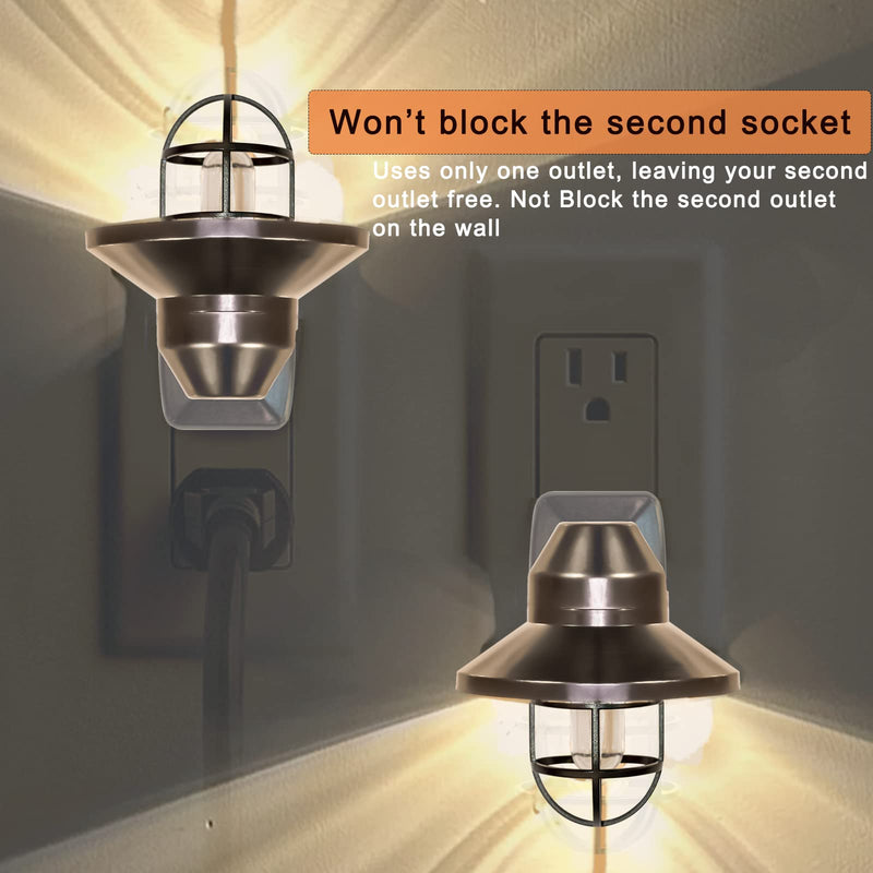 ETL Night Lights Plug Into Wall with Dusk to Dawn, Night Light Plug in Rustic Farmhouse Night Light 2700K,for Kitchen, Hallway, Warm-farmhouse 4 Pack