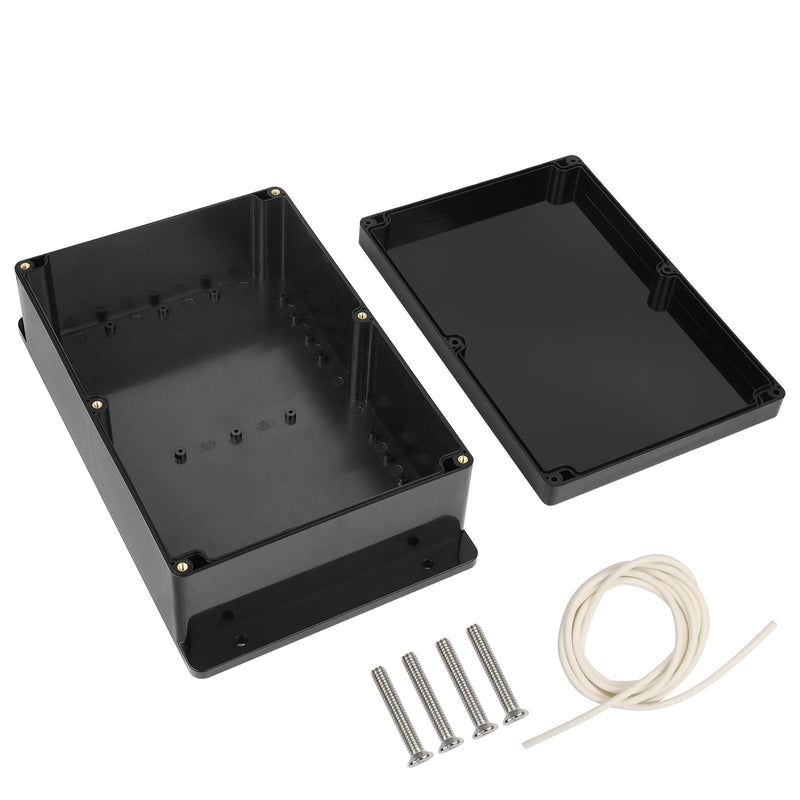 Therlan junction box black waterproof IP65, 7 size selection, junction box junction box housing electronics plastic large junction box surface-mounted distribution box black outdoor waterproof 263 x 182 x 95 mm 26.3 x 18.2 x 9.5 cm