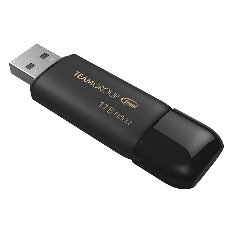 TEAMGROUP C175 1TB USB 3.2 Gen 1 (USB 3.1/3.0) Read 100MB/s Flash Thumb Drive, External Data Storage Memory Stick Compatible with Computer/Laptop/Desktop/PC Matte Black TC17531TBB01