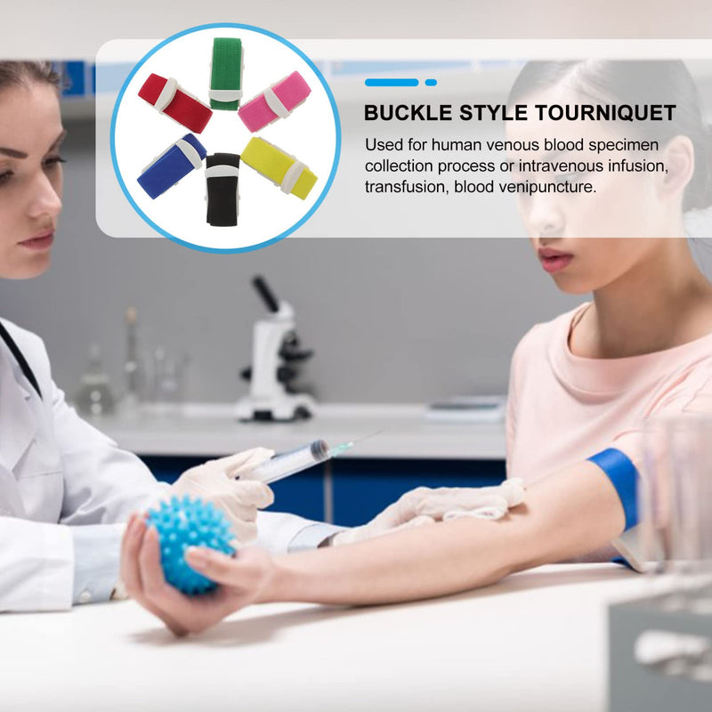 FOMIYES Tourniquets Tying System Tourniquet Vein Blood Collection 6 Pieces Military Tourniquet Emergency Strap Blood Loss Control for Medical Emergency Nurse First Aid Outdoor