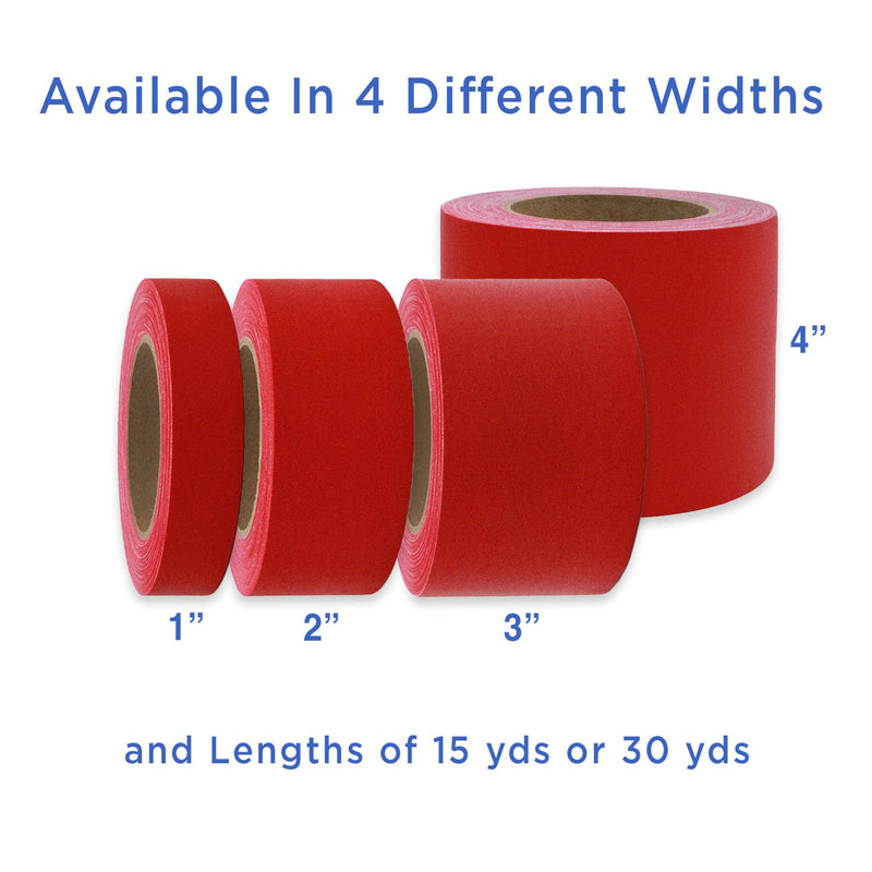 ChromaLabel Non-Reflective Multi Purpose Professional Grade Gaffer Tape Matte Finish, 15 Yards Per Roll, 1 Inch, Red 1" Wide