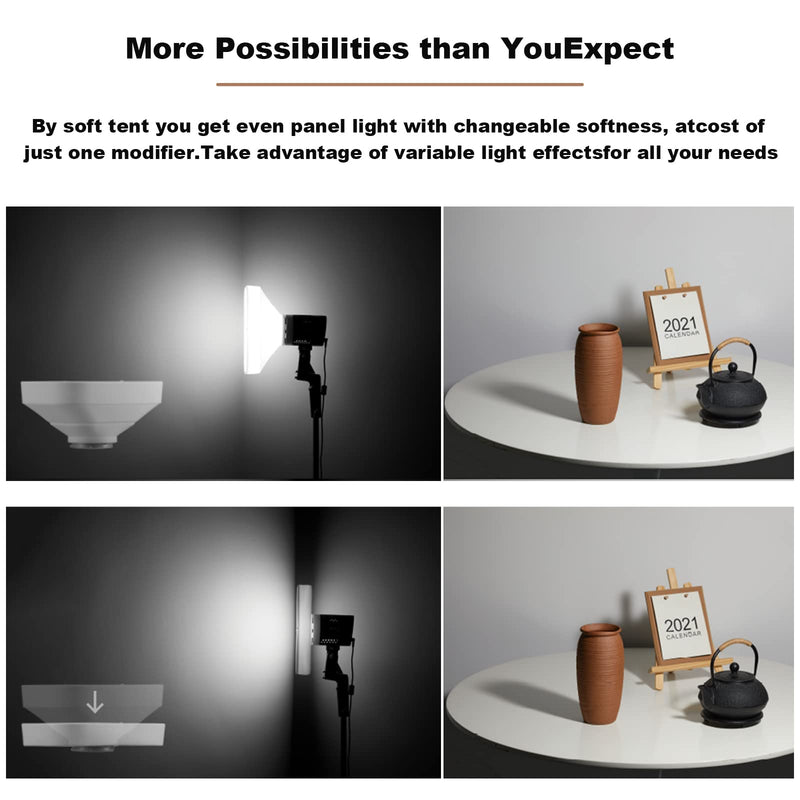 Godox ML-CS1625 Soft Tent Flash Diffuser Modifier, Collapsible Soft Light Diffuser with 3 adapters for AD200 AD200Pro V1 TT685 V860III TT600 AD300Pro AD400PRO Speedlight,ML30 ML60 Video Lights